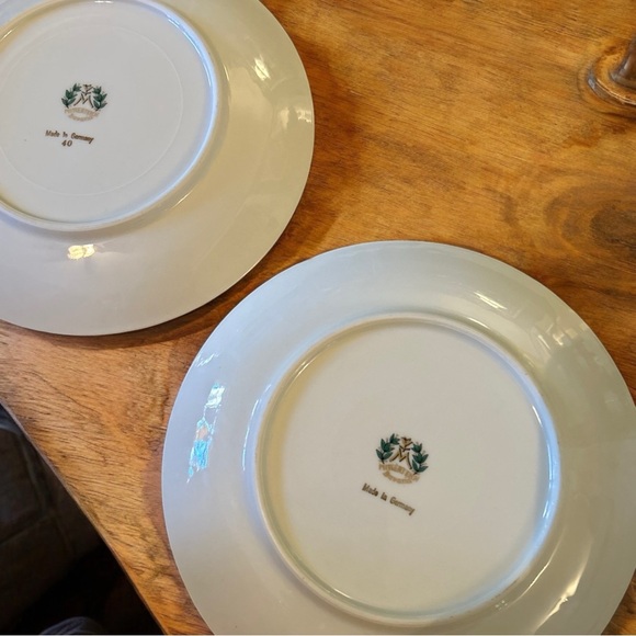 Set Of 2 JWK Western Germany Fine Porcelain Salad Plate Fruit Motif 7.5” Vintage - Picture 2 of 4